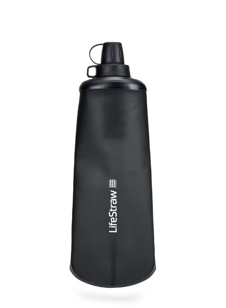 Gertuvė Life Straw „Lifestraw Peak“ serijos sulankstomas buteliukas su spaudimu, 1000 ml, tamsiai pilkas