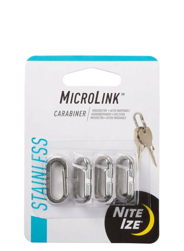 NiteIze Karabinek Nite Ize MicroLink Stalowy Sidabrinė 4 vnt