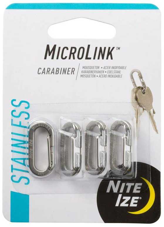 NiteIze Karabinek Nite Ize MicroLink Stalowy Sidabrinė 4 vnt