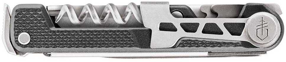 Gerber 31-003829 ArmBar kamštiena, Onikso daugiafunkcis peilis 6,3 cm, juodas, aliuminis