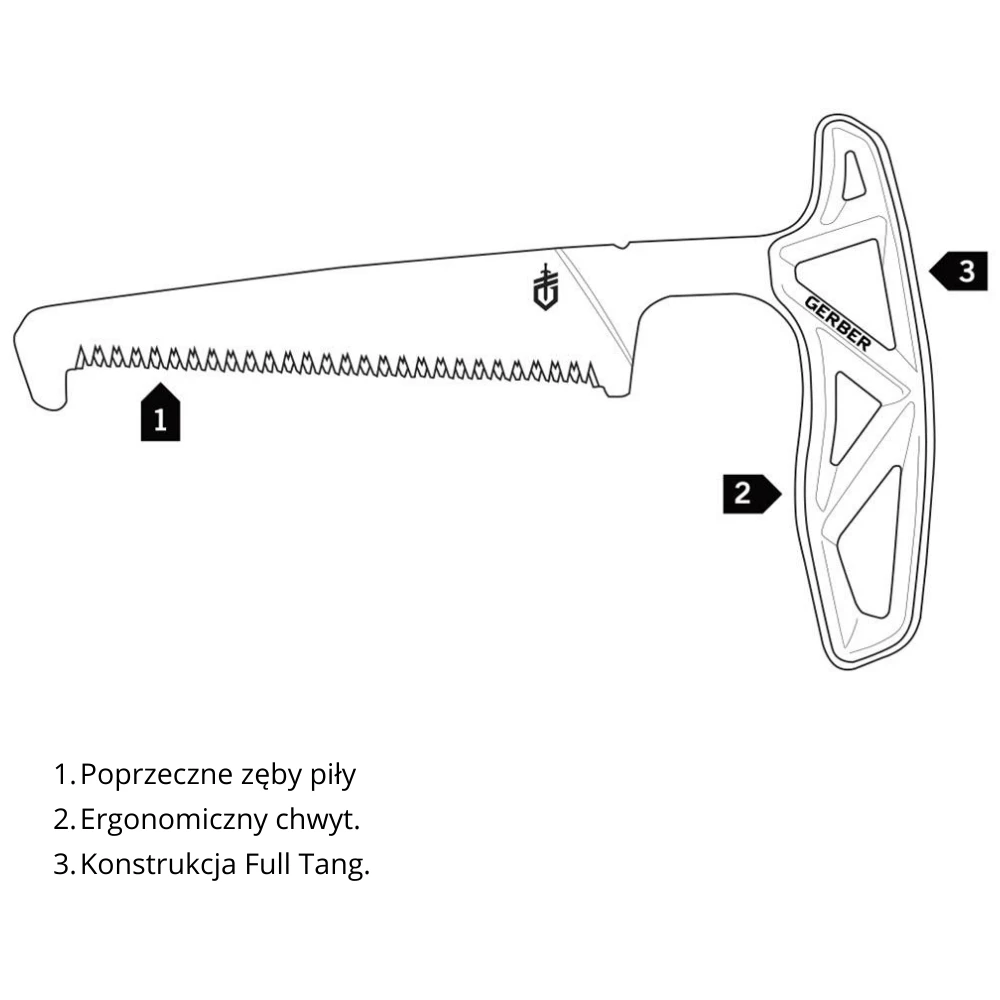 Medžioklinis pjūklas kaulams Gerber Exo-Mod Saw 30-001810, Oranžinis