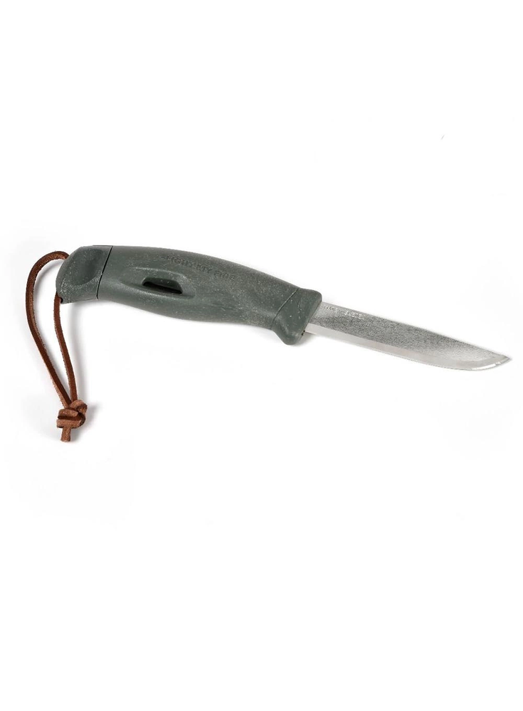 Carruzzo Morakniv "Light My Fire FireKnife" žalios spalvos peilis su akmenukais