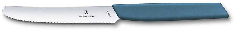 Stalo peilis Victorinox Swiss Modern 6.9006.11W41, mėlynas, dantytas, 11cm