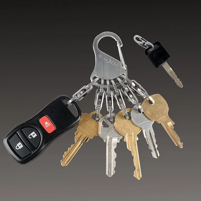 Raktų juosta Nite Ize KeyRack + 6x mikro karabino nerūdijantis plienas (KLK-11- R3)