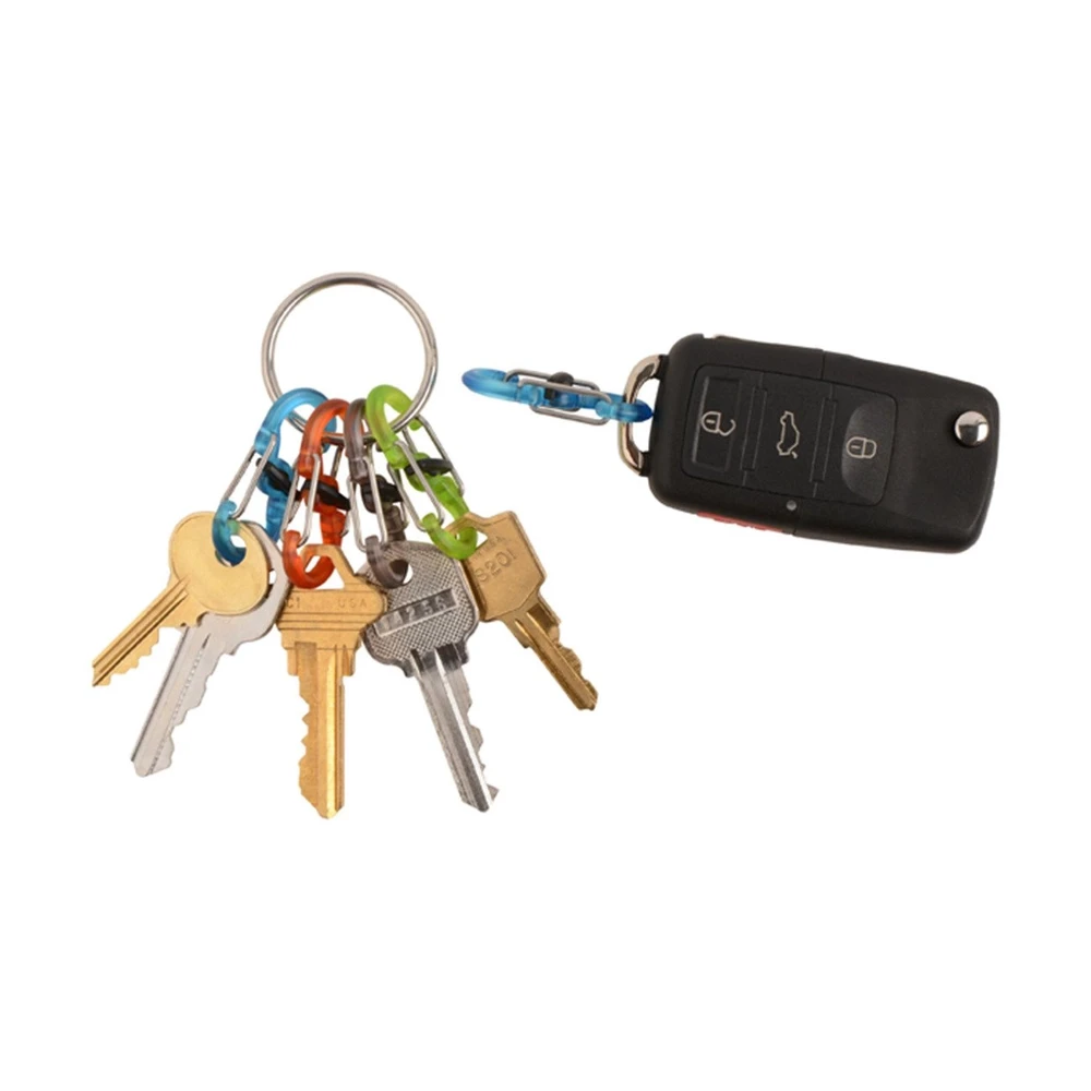 Raktų juosta Nite Ize KeyRing + 5x mikro karabinų skaidrus spalvų derinys (KRGP- 11- R3)