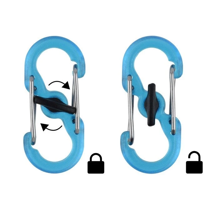 Raktų juosta Nite Ize KeyRing + 5x mikro karabinų skaidrus spalvų derinys (KRGP- 11- R3)