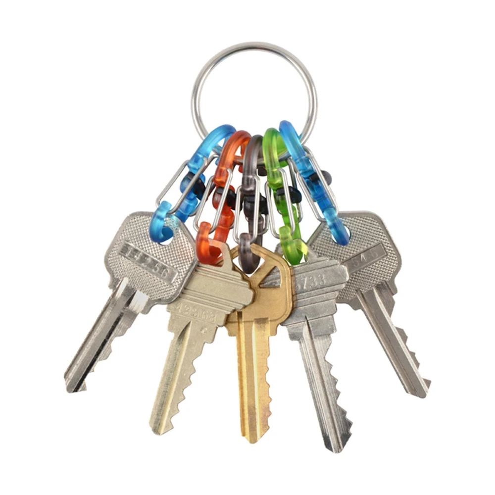 Raktų juosta Nite Ize KeyRing + 5x mikro karabinų skaidrus spalvų derinys (KRGP- 11- R3)