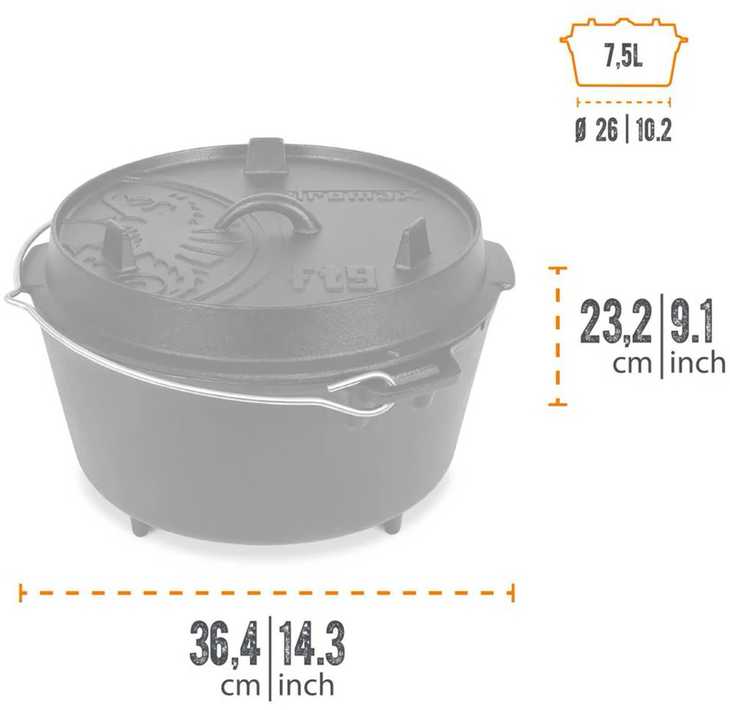 Ketaus Puodas Petromax FT9 (su kojelėmis) 9 l