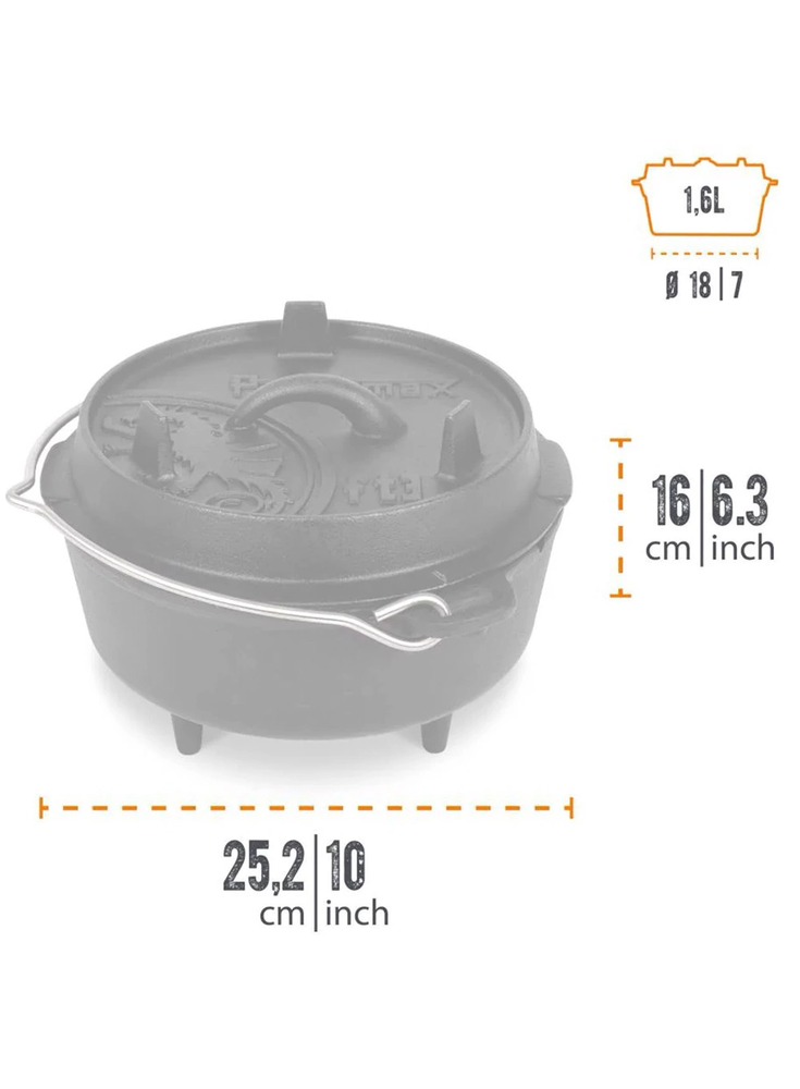 Ketaus puodas Petromax FT3 (su kojelėmis) 2 l
