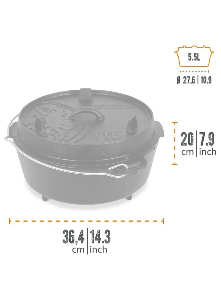 Ketaus Puodas Petromax FT6 (su kojelėmis) 7 l