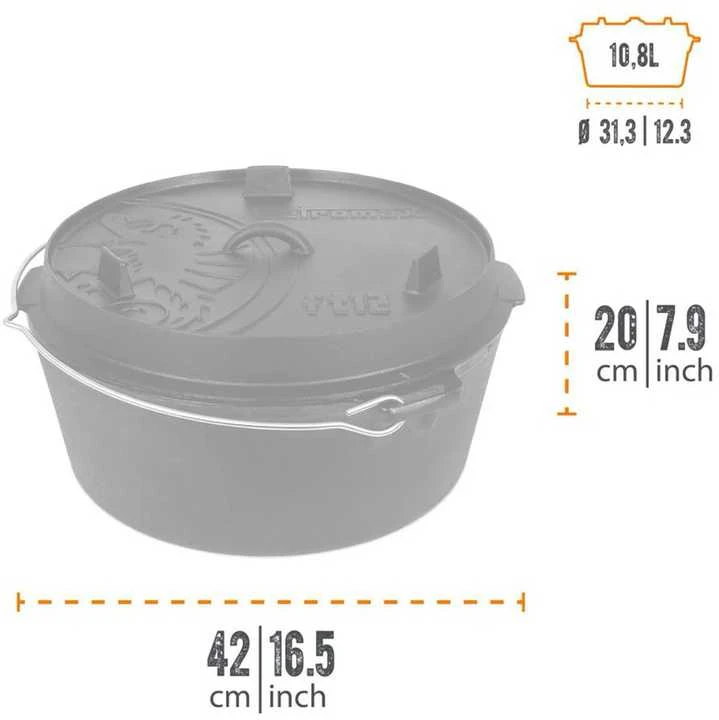 Ketaus puodas Petromax FT12t 12.8 l (Be kojelių)