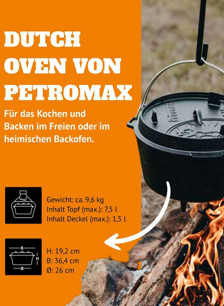 Ketaus puodas Petromax FT3 (su kojelėmis) 2 l