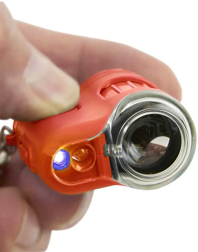Carson MicroMini 20x kišeninis mikroskopas su UV spinduliais ir LED žibintuvėliu