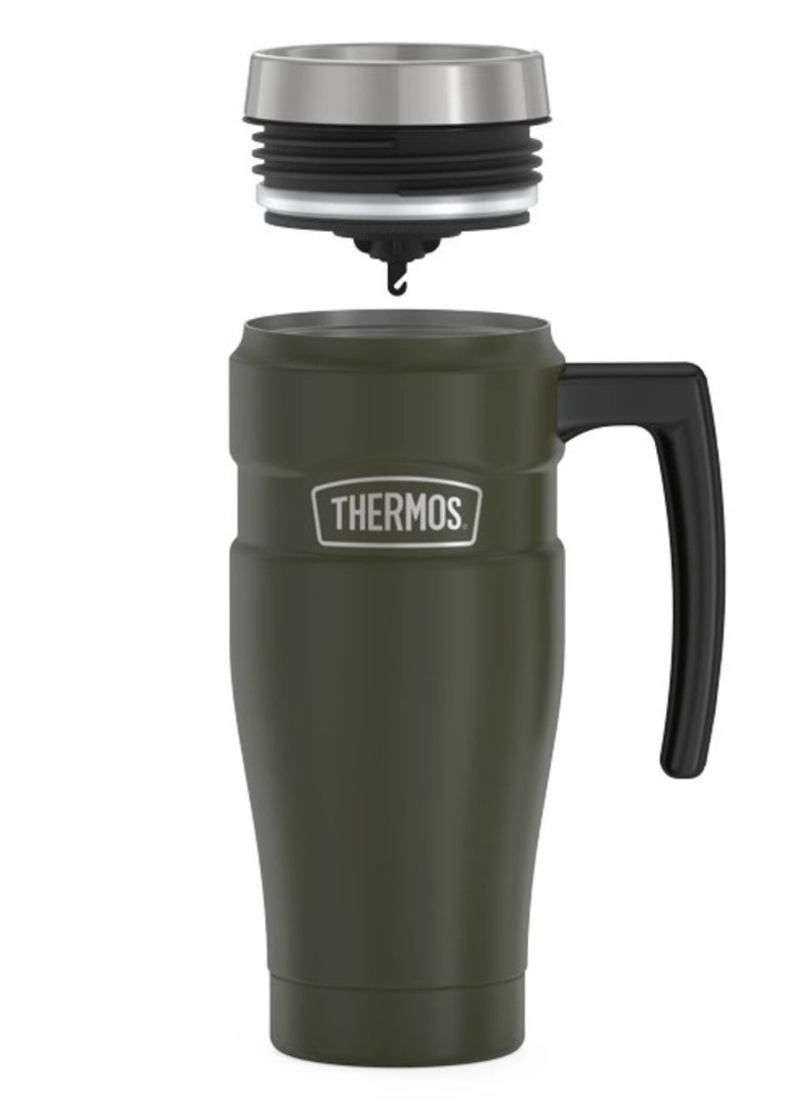 Thermos termokubilas su rankena, 470ml, armijos žalias