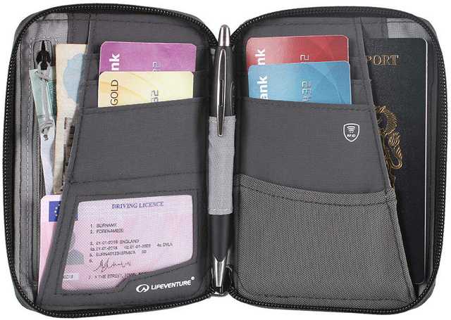 Piniginė Lifeventure RFD Mini Travel Wallet Perdirbta - Pilka