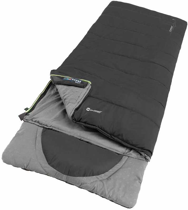 Outwell miegmaišis Contour 220 x 85 cm, -13/+16 °C, juodas