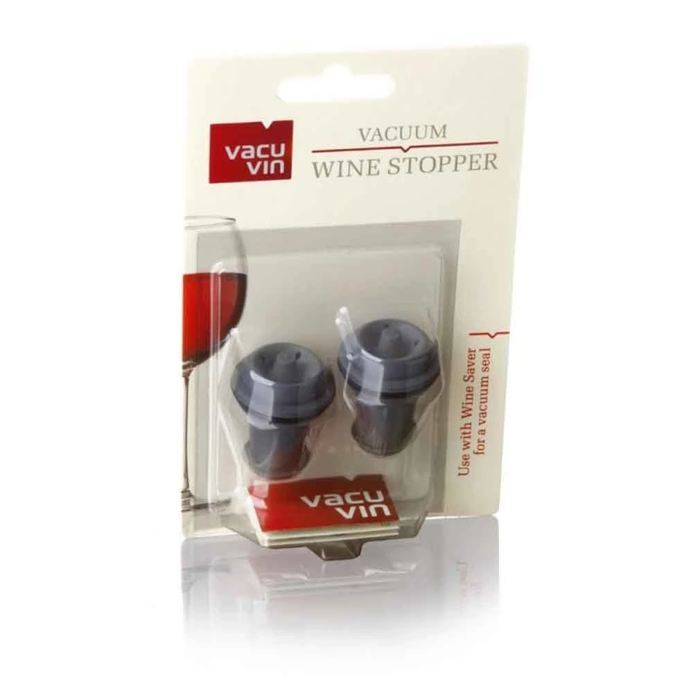 Vacu Vin vakuuminis vyno kamštis 3,2 x 4 cm guminis tamsiai pilkas 2 vnt