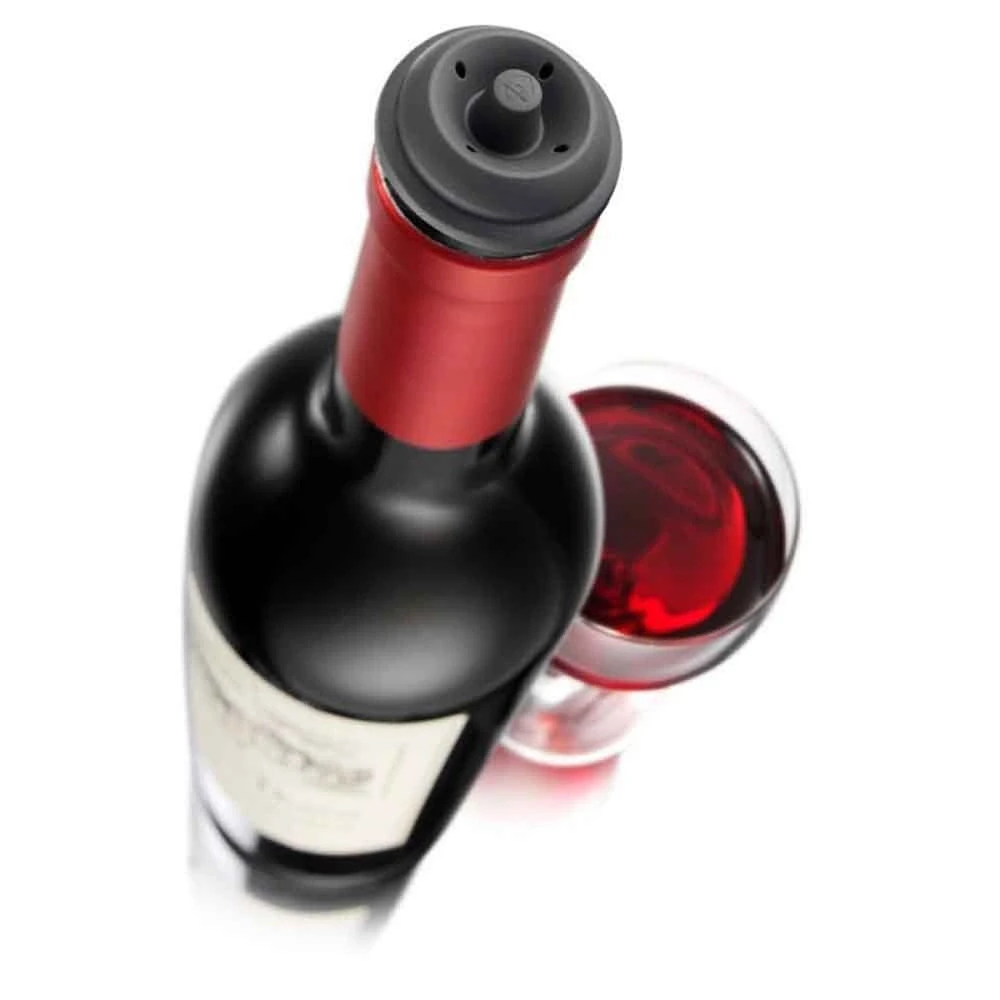 Vacu Vin vakuuminis vyno kamštis 3,2 x 4 cm guminis tamsiai pilkas 2 vnt