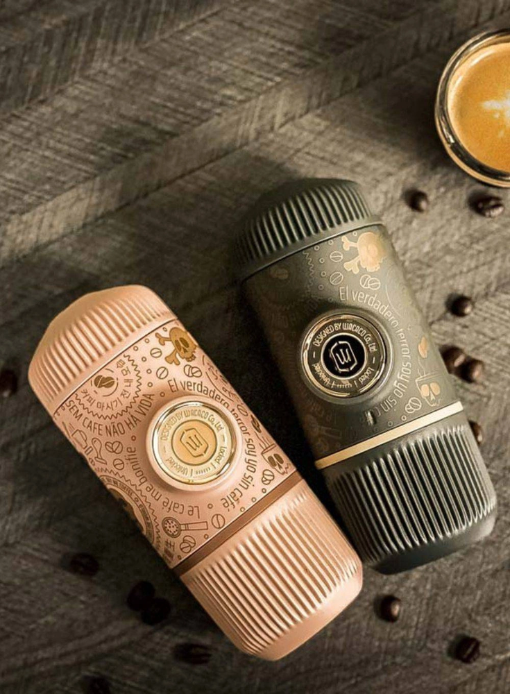 Rankinis maltos kavos aparatas su dėklu Wacaco Nanopresso, Rožinis