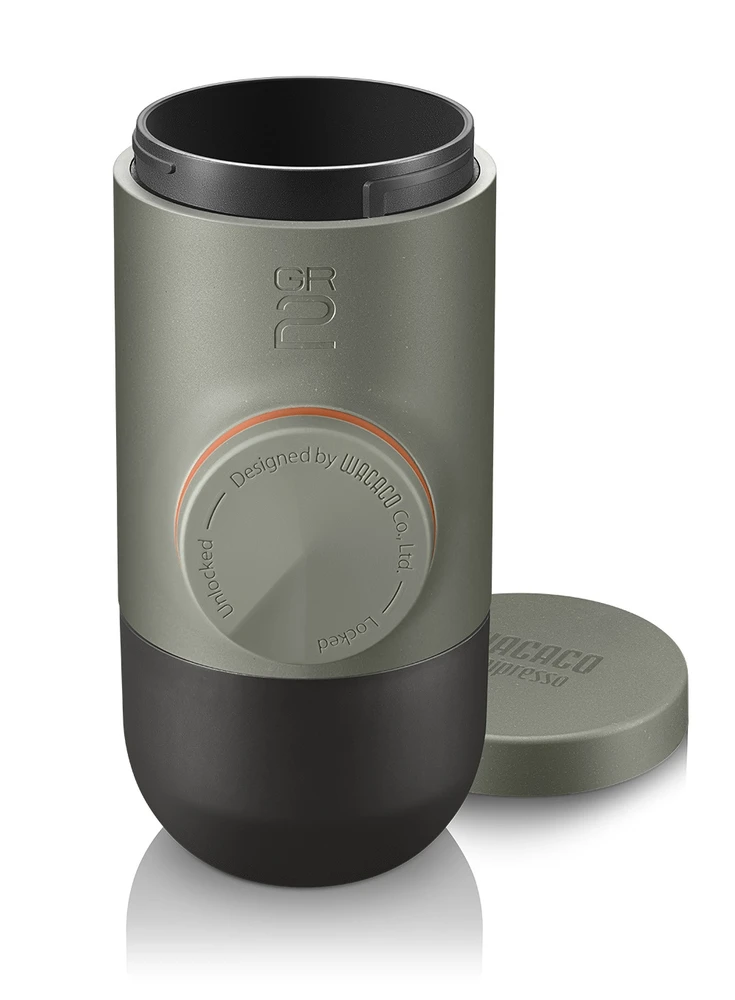 Wacaco Minipresso GR2 nešiojamas espresso aparatas maltai kavai, alyvuogių spalvos