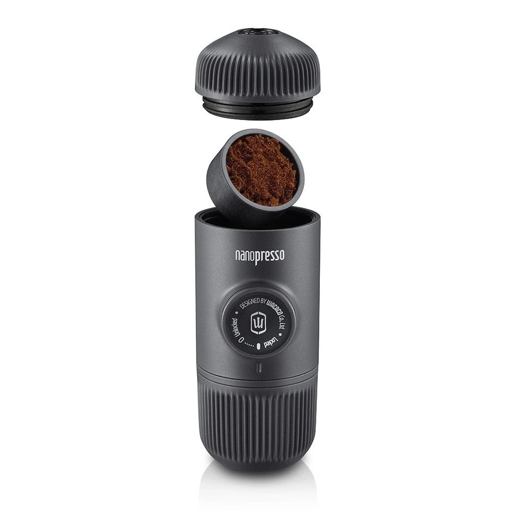 Rankinis maltos kavos aparatas su dėklu Wacaco Nanopresso, Pilkas
