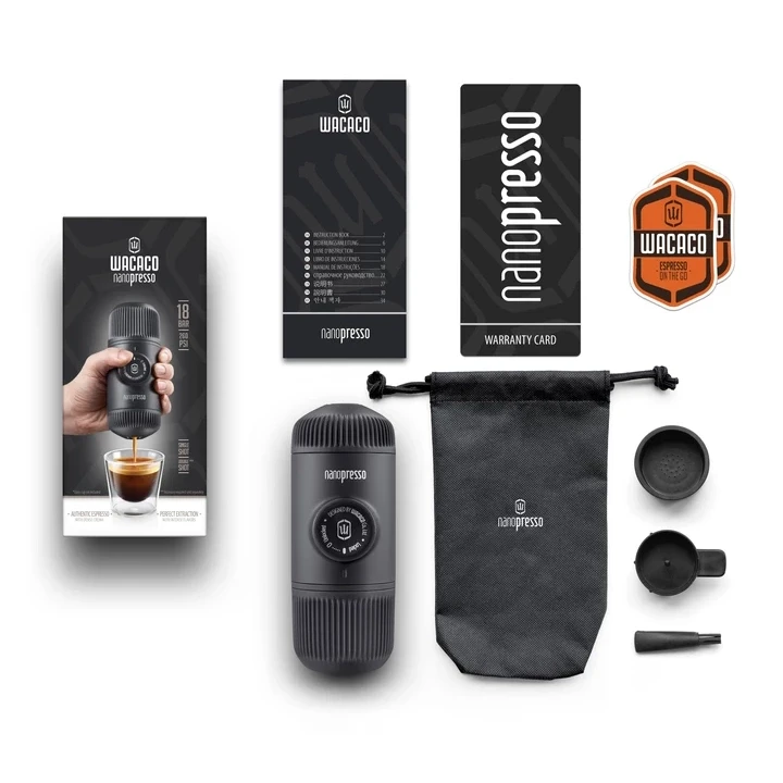 Rankinis maltos kavos aparatas Wacaco Nanopresso, Pilkas