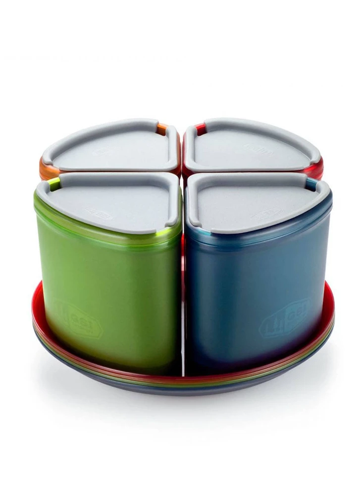 GSI Outdoors Naczynia Infinity 4 asmenų kompaktiški stalai (75420)