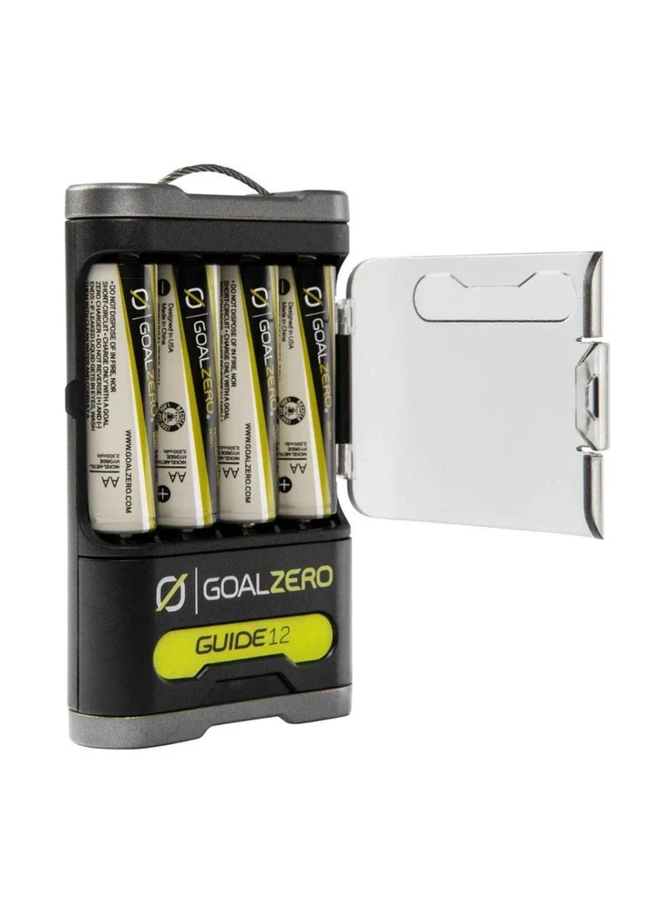 Goalzero „Goal Zero GUIDE 12“ + „NOMAD 5“, juoda, žalia, skaitmeninis fotoaparatas, žibintuvėlis, mobilusis telefonas / išmanusis telefonas, planšetinis kompiuteris, CE, FCC, nikelio-metalo hidrido (NiMH), 2500 mAh, saulės energija varomas, USB