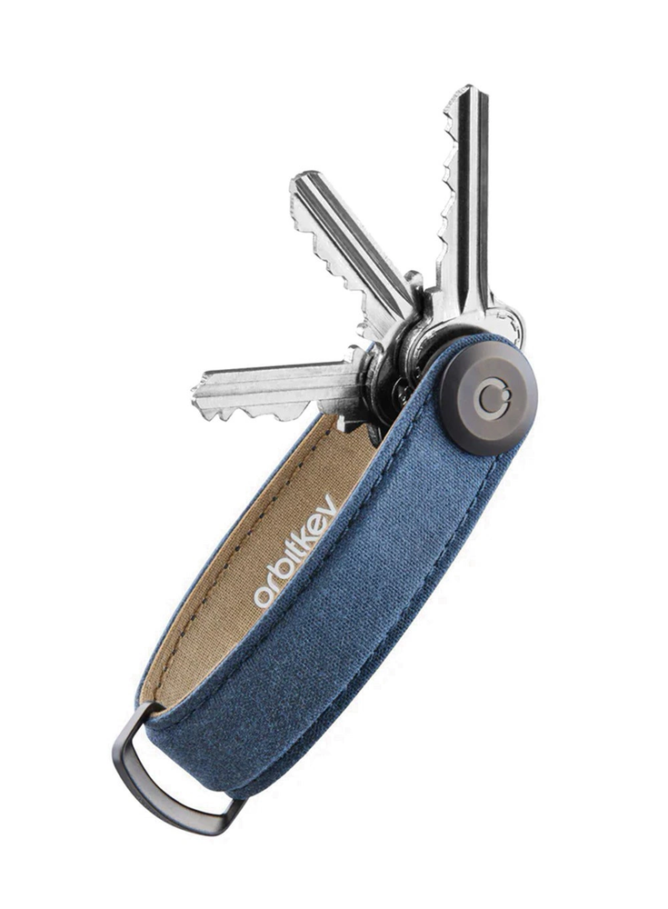 „OrbitKey“ – vaškuotos drobės raktų dėklas – tamsiai mėlynas
