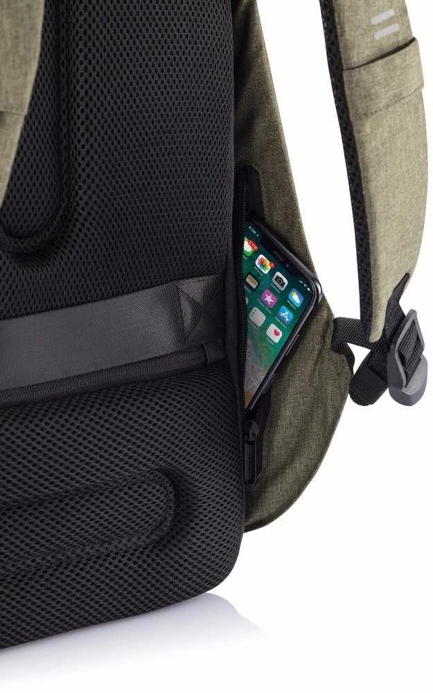 Kuprinė su apsauga nuo vagių XD Design Bobby Hero Regular, Žalios spalvos