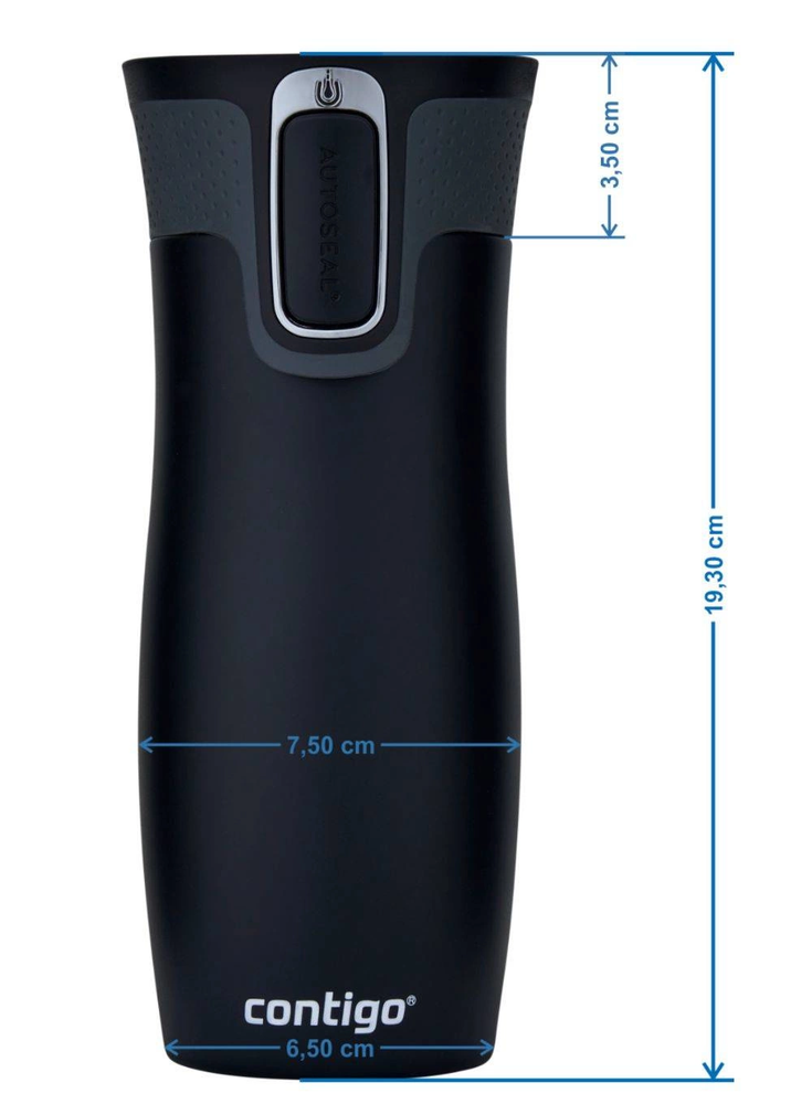 Termo puodelis Contigo West Loop 2.0 470 ml „Glamour Gėlės – Juodas”