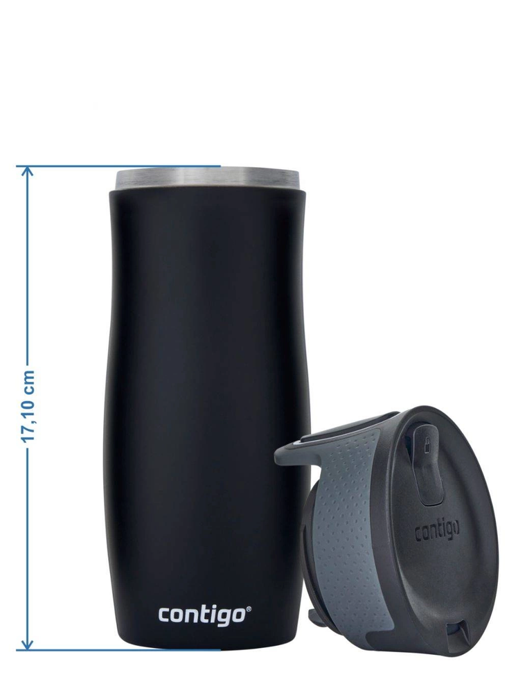 Termo puodelis Contigo West Loop 2.0 470 ml „Glamour Gėlės – Juodas”