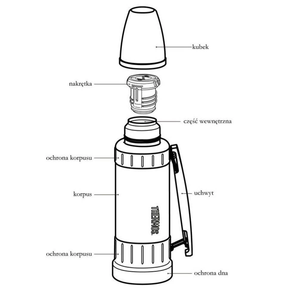 Thermos Termos turistinis TH-180010 1.2 l Juodas
