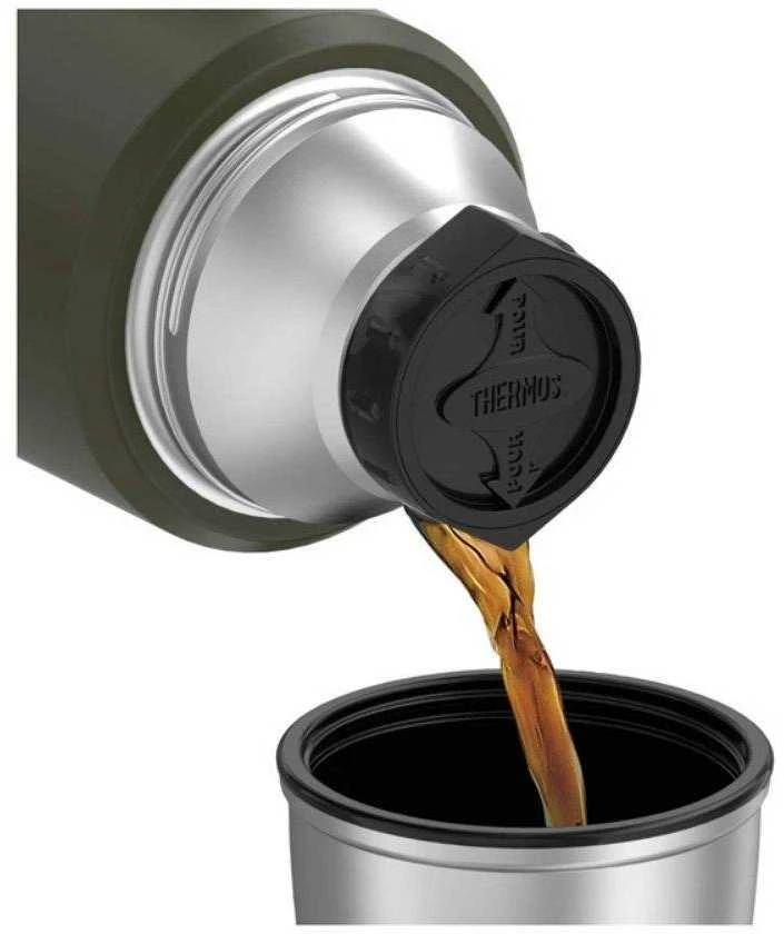 Thermos TERMOSAS 1,2 l termosas su puodelio laikikliu - armijos žalias