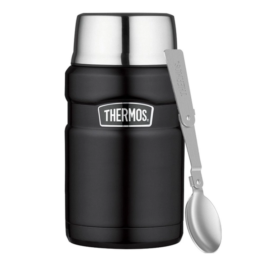 Termosas maistui Thermos 710 ml, matinis juodas, su sulankstomu šaukštu
