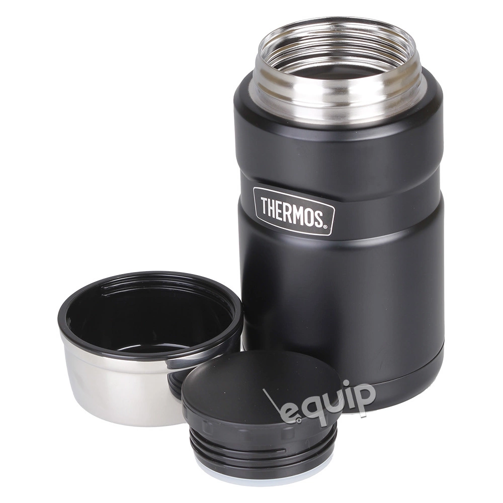Termosas maistui Thermos 710 ml, matinis juodas, su sulankstomu šaukštu