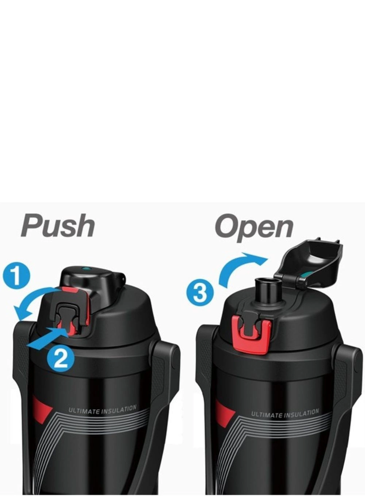 Thermos Termosas 2l nerūdijančio plieno, juodas, ilgas karščio išlaikymas