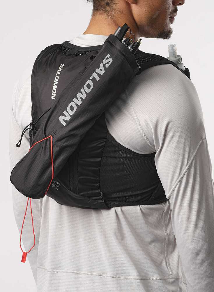 Salomon bėgimo liemenė Active Skin 4 unisex 4 l talpos ir gertuvėmis, žalia, M dydis