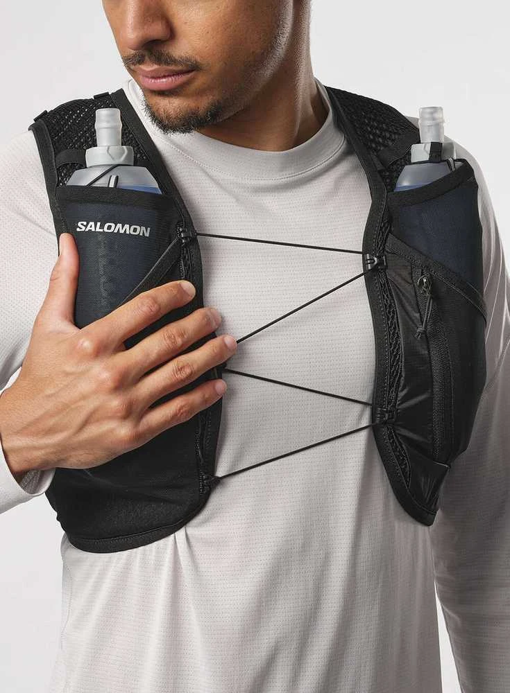 Salomon bėgimo hidracinė liemenė Active Skin 4, 4 l talpos, su dviem 500 ml buteliukais, juoda, M