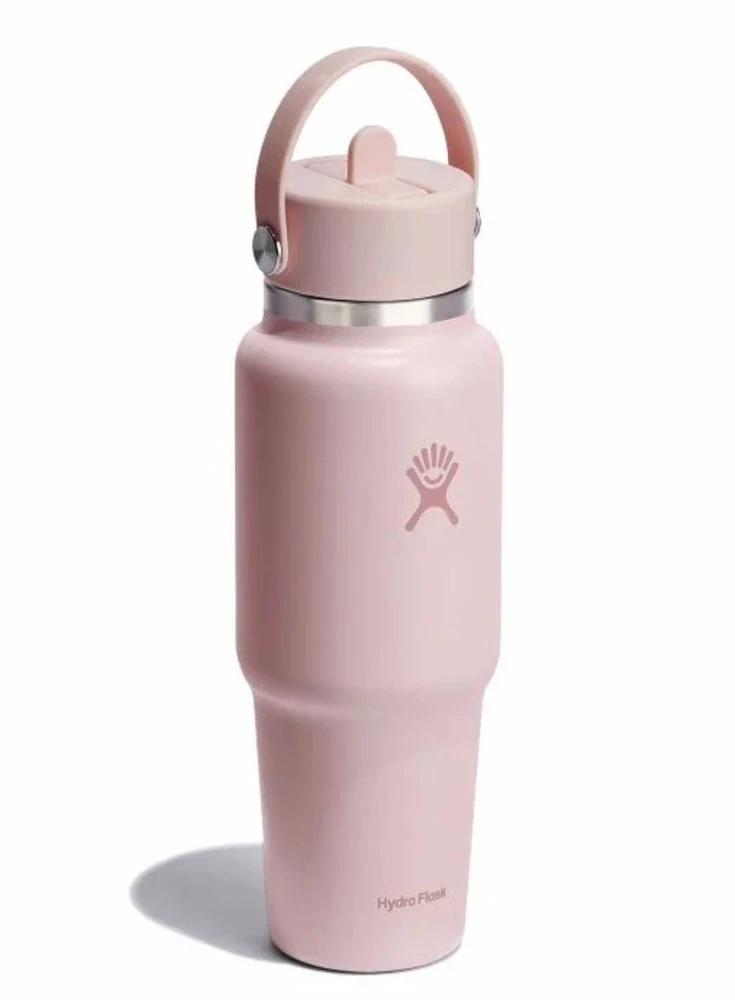 „Hydro Flask“ plataus burnos, lankstaus šiaudelio dangtelio „Tonal Trillium“ kelioninis butelis, 946 ml