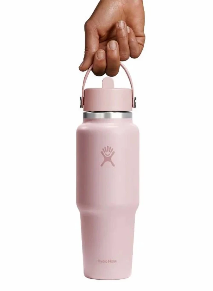 „Hydro Flask“ plataus burnos, lankstaus šiaudelio dangtelio „Tonal Trillium“ kelioninis butelis, 946 ml