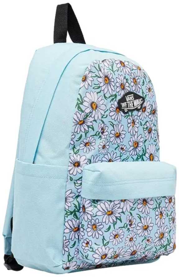 Vans Old Skool Grom kuprinė 18L, skaidriai mėlynos gėlių rašto, vaikams, mokyklinė kuprinė - VN000H56CAU1