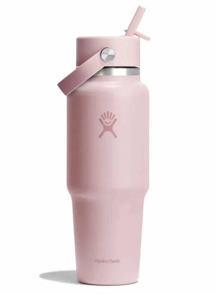 „Hydro Flask“ plataus burnos, lankstaus šiaudelio dangtelio „Tonal Trillium“ kelioninis butelis, 946 ml