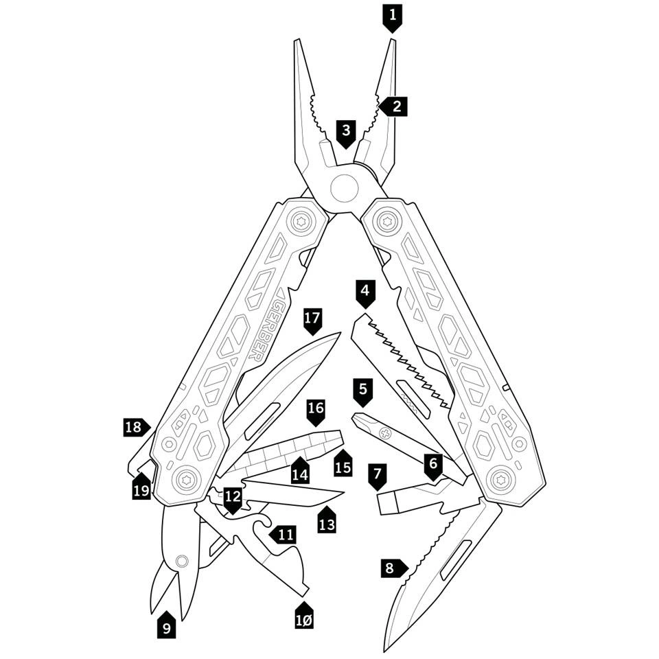 Daugiafunkcinės replės Gerber Truss Multi-Tool