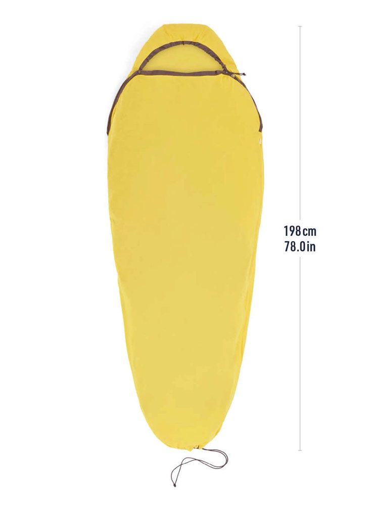 Sea To Summit Reactor Sleeping Bag Liner - Mummy W / Drawcord - kompaktiškas - geltonas