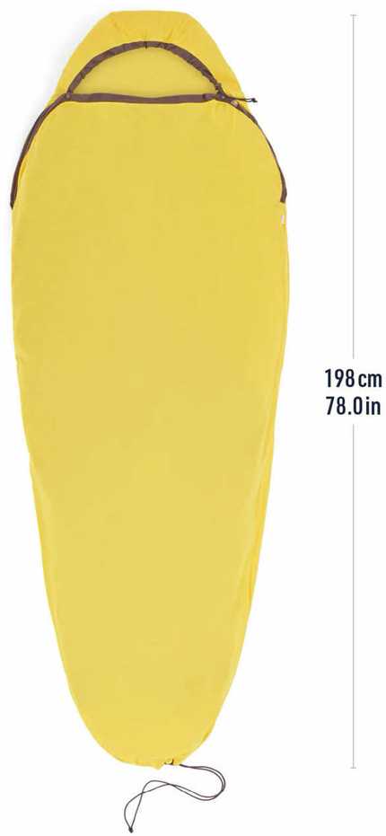 Sea To Summit Reactor Sleeping Bag Liner - Mummy W / Drawcord - kompaktiškas - geltonas