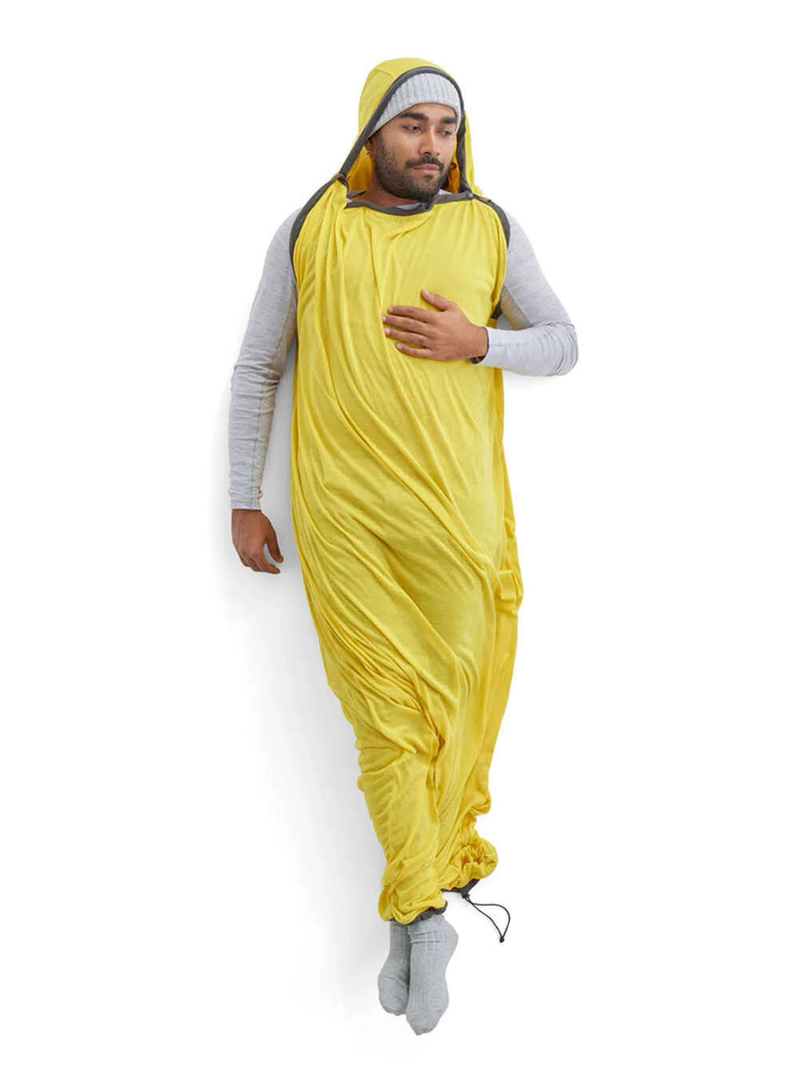 Sea To Summit Reactor Sleeping Bag Liner - Mummy W / Drawcord - kompaktiškas - geltonas