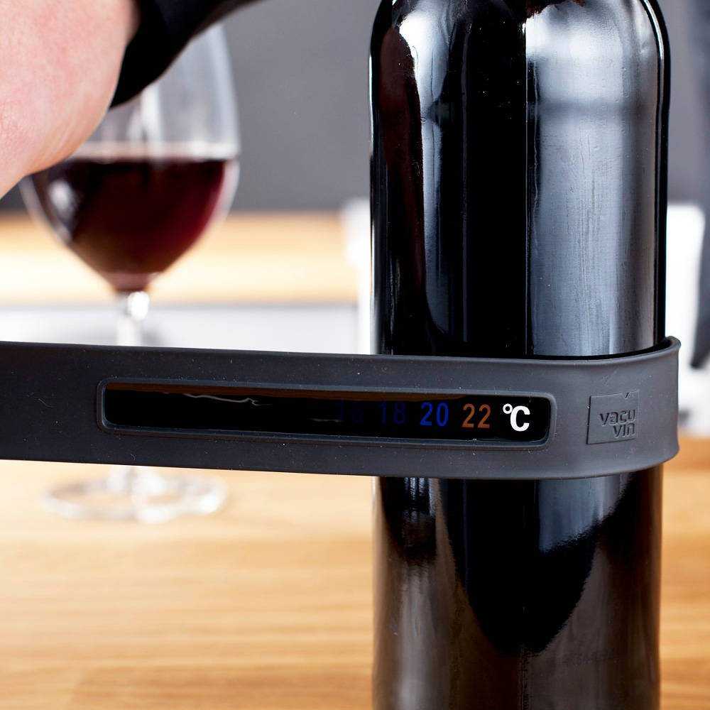 Vacu Vin Vacu Vin 7236303, prispaudžiamas buteliuko termometras, svarstyklės, grafitas, 4–22 °C