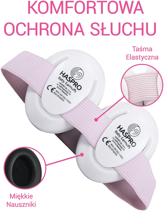 Haspro apsauginės ausinės kūdikiams rožinės BE05G BE05G