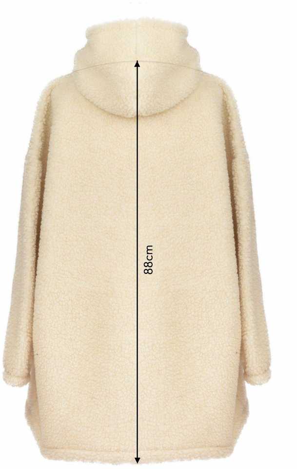 Merino vilnos džemperis, universalus dydis, didelis gobtuvas, kengūros kišenė, 420 g/m², ecru spalva, termoreguliacinis, kvėpuojantis, namams ir kelionėms, šiltas džemperis